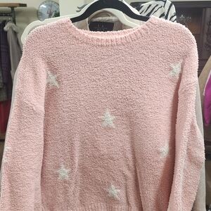 UGG Pink Star Pattern Crew Neck Sweater